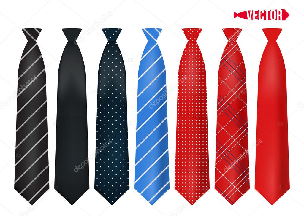 Set realistic colorful neckties.