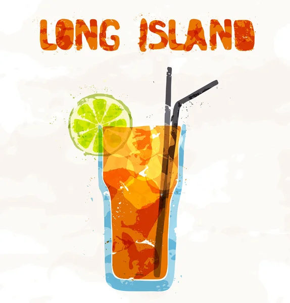 Long island ice tea coctail — Stockvector