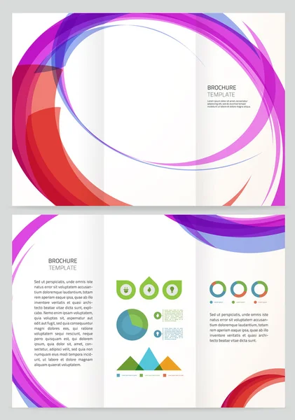 Resumen de onda Vector Folleto Plantilla . — Archivo Imágenes Vectoriales