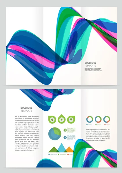 Resumen de onda Vector Folleto Plantilla . — Archivo Imágenes Vectoriales