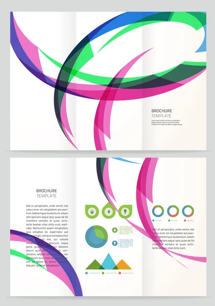 Resumen de onda Vector Folleto Plantilla . — Archivo Imágenes Vectoriales