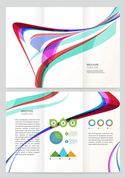 Resumen de onda Vector Folleto Plantilla . — Archivo Imágenes Vectoriales