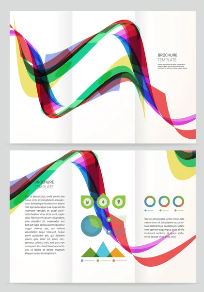 Resumen de onda Vector Folleto Plantilla . — Archivo Imágenes Vectoriales