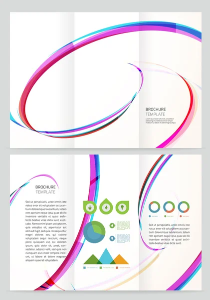 Astratto onda vettoriale Brochure Template . — Vettoriale Stock