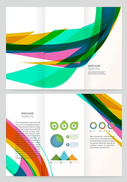 Resumen de onda Vector Folleto Plantilla . — Archivo Imágenes Vectoriales