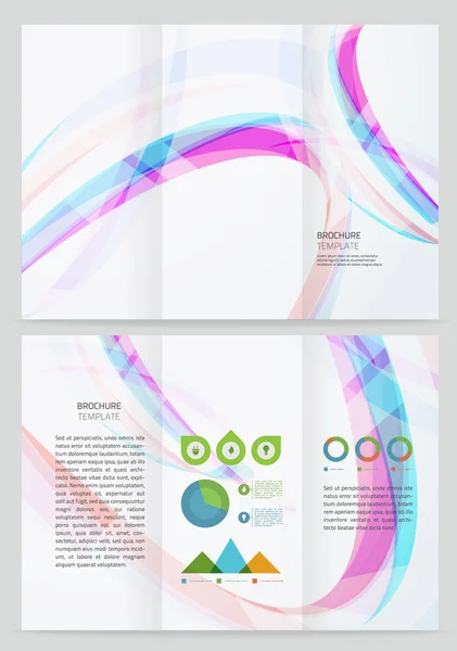 Resumen de onda Vector Folleto Plantilla . — Archivo Imágenes Vectoriales