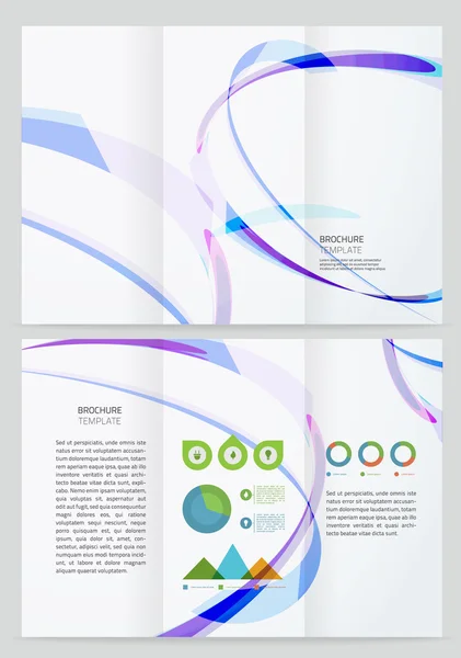 Resumen de onda Vector Folleto Plantilla . — Archivo Imágenes Vectoriales