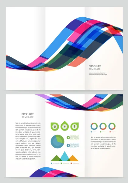 Resumen de onda Vector Folleto Plantilla . — Archivo Imágenes Vectoriales