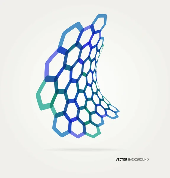 Modèle abstrait d'hexagones vectoriels d'onde . — Image vectorielle