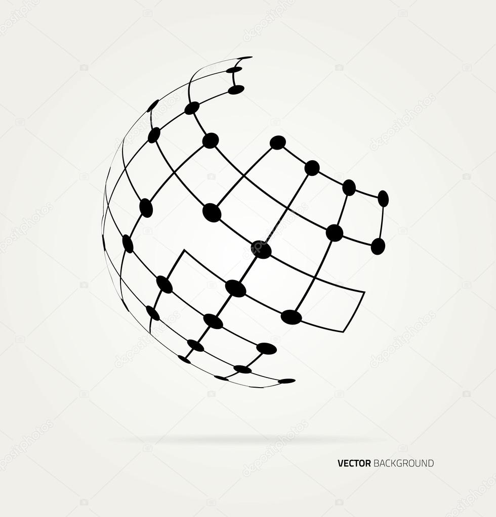 Abstract image of a globe lines. Vector