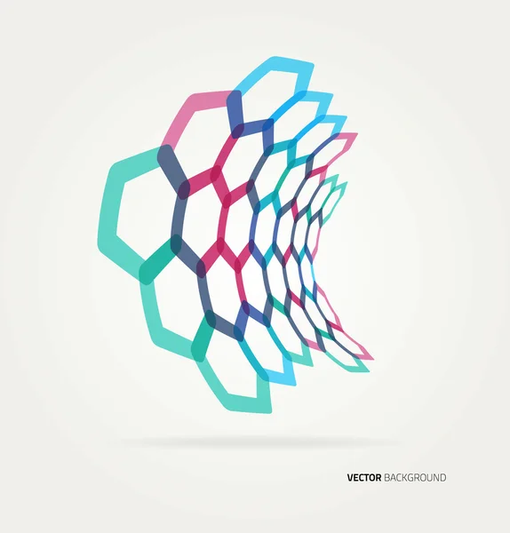 Abstract wave Vector hexagons template. — Stock Vector