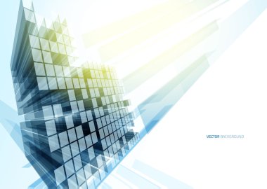 Modern mavi cam duvar ofis binası