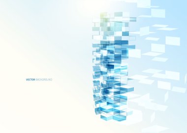 Modern mavi cam duvar ofis binası