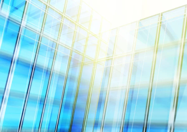 Modern blue glass wall of office building — Stock Photo, Image