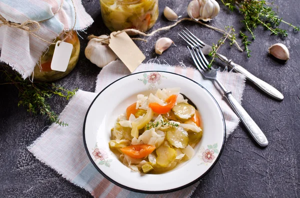 Homemade canned vegetables — Stock Image Homemade canned vegetables Royalty Free Stock Photos