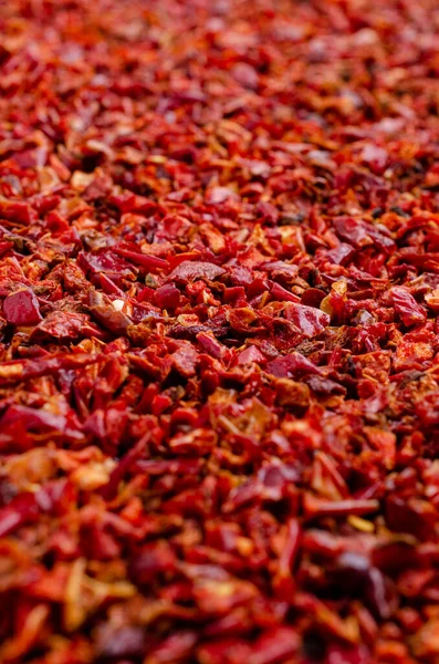 Slices of dry red pepper. A copy of the space. The concept of the design.