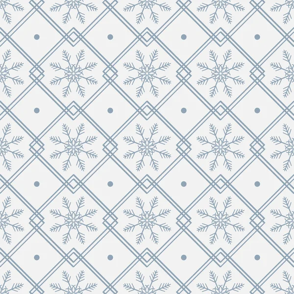 Геометричний Безшовний Візерунок Сніжинками Ромбах Обгорткового Паперу Вітальних Листівок — стоковий вектор