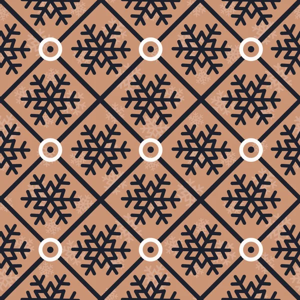 Геометрический Бесшовный Узор Снежинками Ромбах Поздравительных Открыток Оберточной Бумаги — стоковый вектор