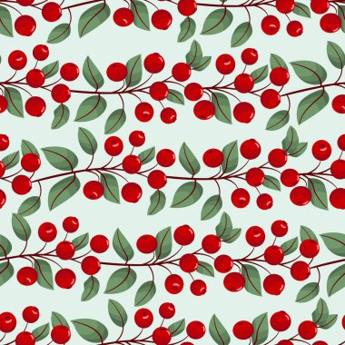 Yatay yaban mersini dalları ile vektörsüz desen; paketler, ambalaj kağıdı, tebrik kartları, davetiyeler, posterler, afişler için.