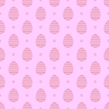 Pembe paskalya yumurtaları ile vektörsüz desen; tebrik kartları, ambalaj kağıtları, davetiyeler, posterler, afişler için.