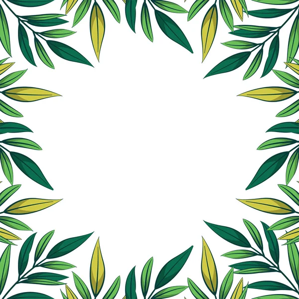 熱帯の葉とベクトルの背景 グリーティングカード 招待状 ポスター バナーのために — ストックベクタ