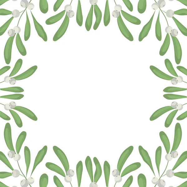 Fondo Vectorial Con Muérdago Blanco Para Tarjetas Felicitación Invitaciones Carteles — Vector de stock