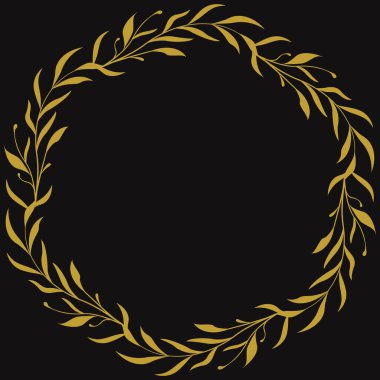 Tebrik kartları, davetiyeler, posterler, afişler ve vektör illüstrasyonları için soyut yapraklı siyah arkaplan. 