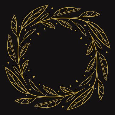 Tebrik kartları, davetiyeler, posterler, afişler için soyut dallarla siyah arkaplan; vektör illüstrasyonu. 