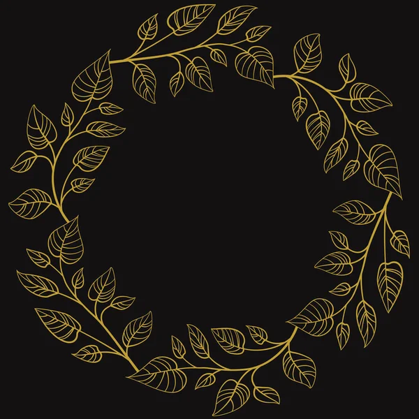 Tebrik kartları, davetiyeler, posterler, afişler ve vektör illüstrasyonları için soyut yapraklı siyah arkaplan. 