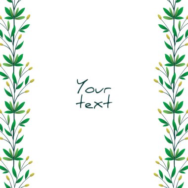 Tebrik kartları, ambalajlar, davetiyeler, posterler, afişler için dikey çiçek sınırları.