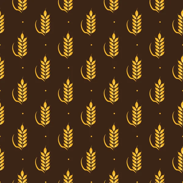 Векторный Бесшовный Узор Иконами Пшеницы Упаковки Бумаги Упаковки Ткани Текстиля — стоковый вектор