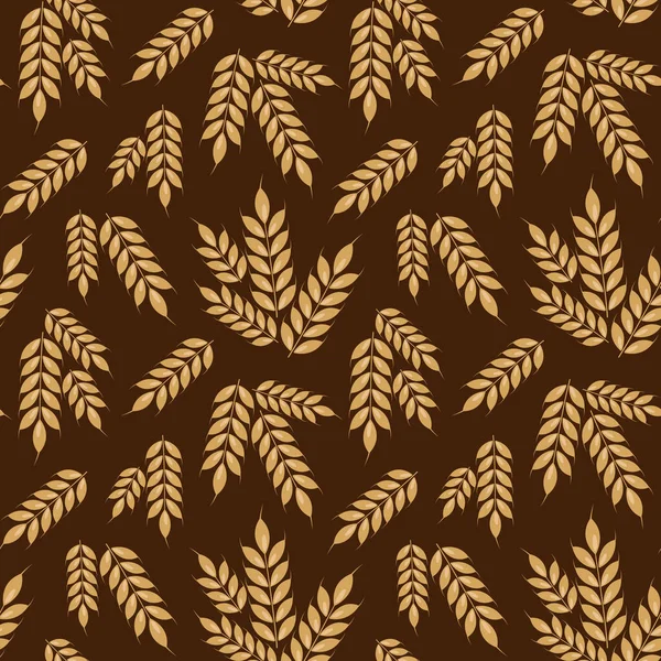 Vector Seamless Pattern Ears Wheat Wrapping Paper Packaging Fabric Textile — Stock Vector