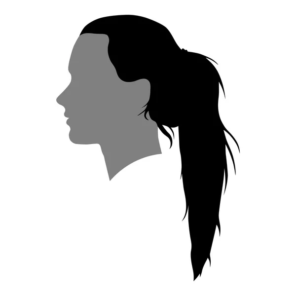 Silhouette d'une femme de profil — Image vectorielle