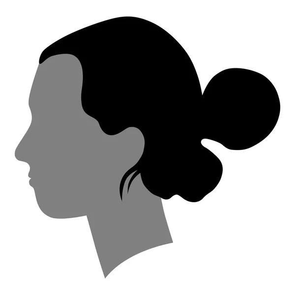 Silhouette d'une femme de profil — Image vectorielle