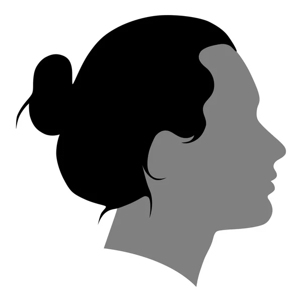 Silhouette d'une femme de profil — Image vectorielle