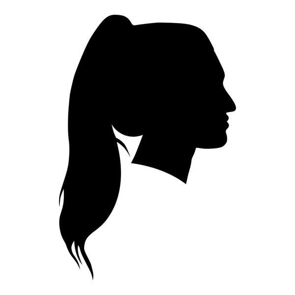 Silhouette d'une femme de profil — Image vectorielle