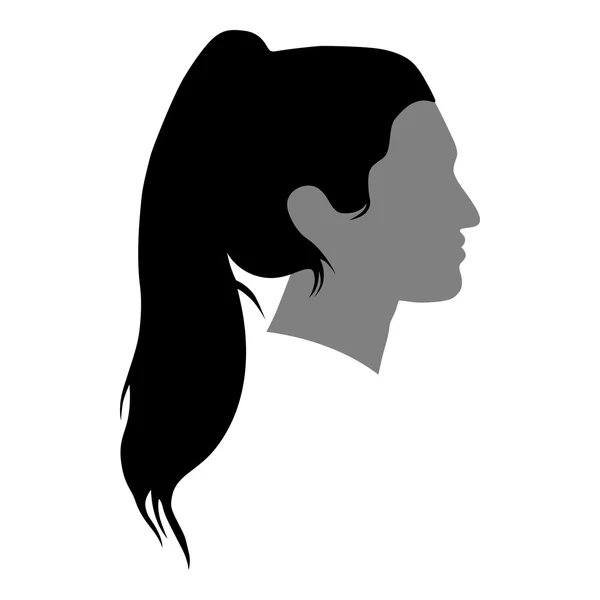Silhouet van een vrouw in profiel — Stockvector