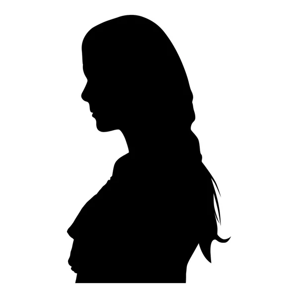 Silueta de una mujer de perfil — Vector de stock