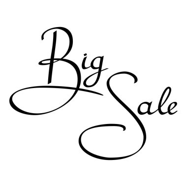 Beyaz bir arka plan üzerinde yazıt büyük satış. Siyah yazıt. Vektör çizim.