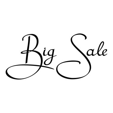 Beyaz bir arka plan üzerinde yazıt büyük satış. Siyah yazıt. Vektör çizim.