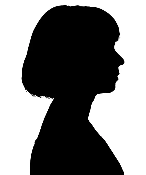 Silueta vectorial de una mujer de perfil — Archivo Imágenes Vectoriales