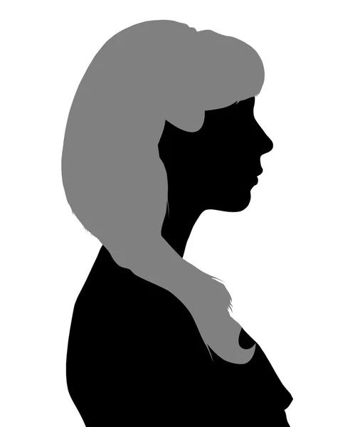 Silhouet van een vrouw in profiel — Stockvector