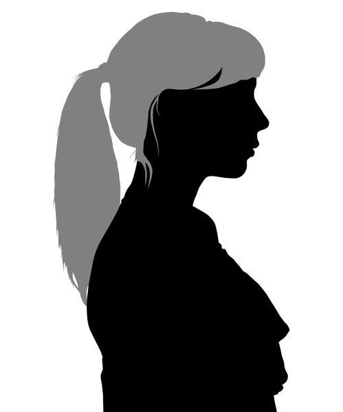 Silhouette einer Frau im Profil — Stockvektor