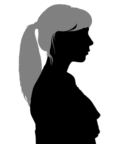 Silhouet van een vrouw in profiel — Stockvector