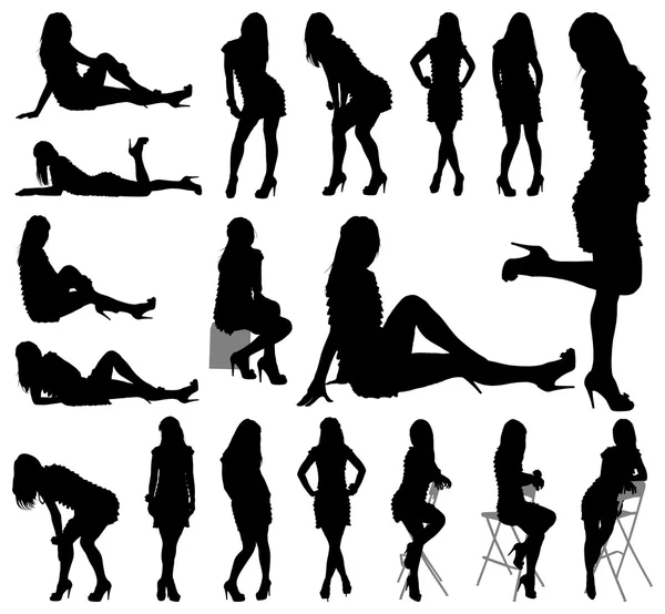 Sexy Silhouetten von Frauen — Stockvektor