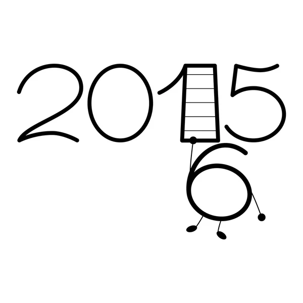 Felice anno nuovo 2015 e 2016 text design — Vettoriale Stock