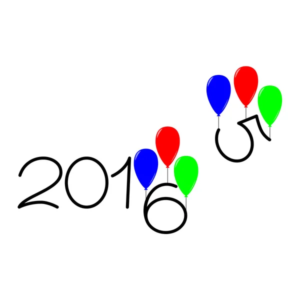 새 해 복 많이 받으세요 2015 및 2016 텍스트 디자인 — 스톡 벡터