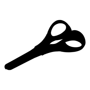 Beyaz arkaplanda siyah makas