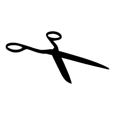 Beyaz arkaplanda siyah makas