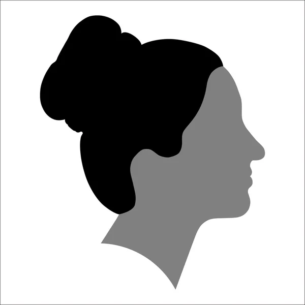 Silhouette d'une femme de profil — Image vectorielle